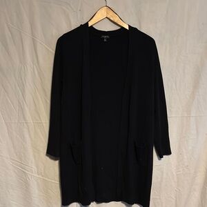 Talbots Black Open Front Cardigan